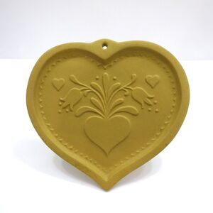 Brown Bag Cookie Art Vintage Heart Cookie Mold Folk Art Floral